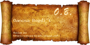 Oancsa Bogát névjegykártya